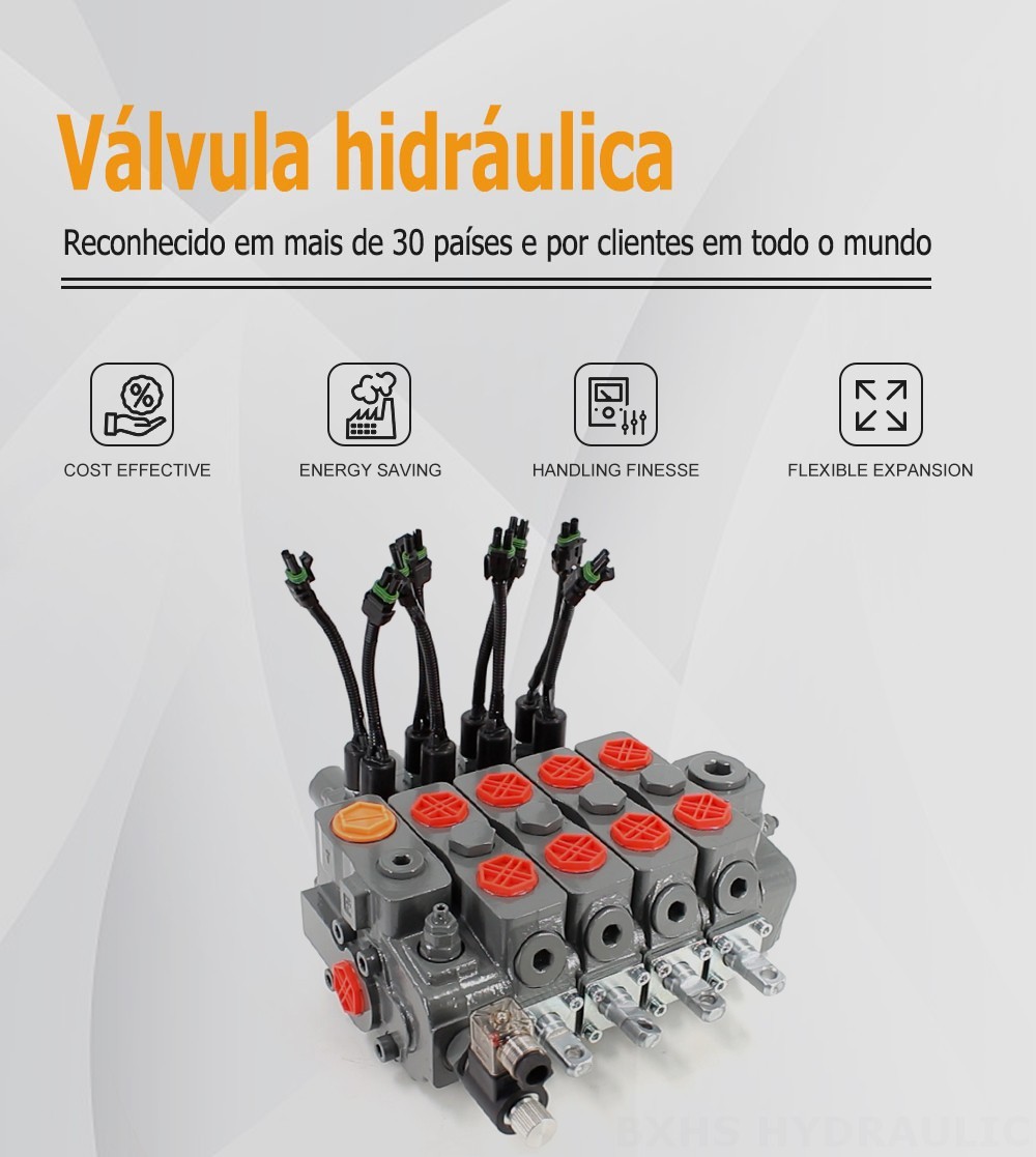 Válvula de descarga elétrica HSDLS180 Manual 4 carretéis Válvula direcional seccional